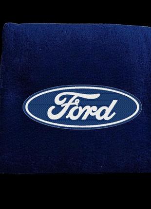 Полотенце с вышивкой махровое банное 70*140 темно-синий автомобилисту форд ford 00451