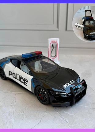Дитяча машинка інерційна tesla roadster police rs-17401 підсвітка звук