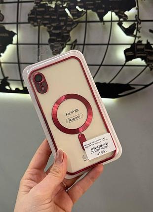 Чохол metallic camera для iphone xr з закритою камерою,чохол із підтримкою magsafe для айфон хр ( червоний)