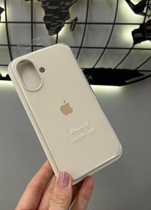 Чохол-накладка з мікрофіброю для айфон 17,чохол silicone case з мікрофіброю для iphone 17 (колір: молочний)