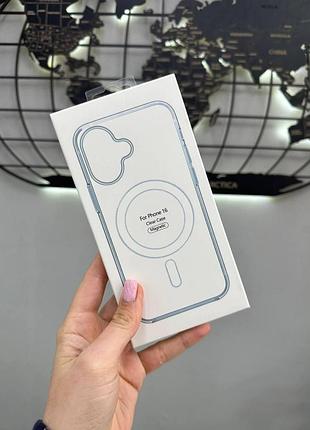 Прозрачный чехол с поддержкой magsafe для iphone 16, бампер прозрачный магсейф для айфон 16