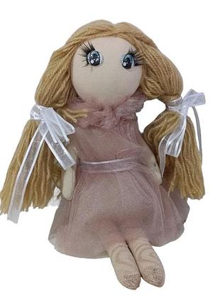 Игровая мягкая кукла подарок, русая 32см розовый