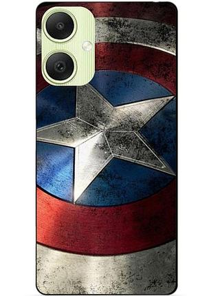 Силиконовый чехол бампер для samsung a06 с рисунком капитан америка супергерой marvel