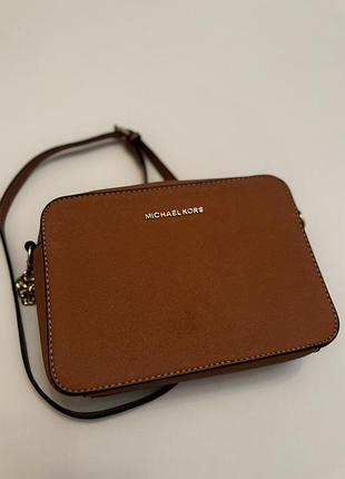 Kрос-боді michael kors, jet set travel large saffiano leather crossbody bag