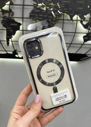Силиконовый чехол-накладка magsafe iphone 11,чехол с поддержкой magsafe для айфон 11(черный)