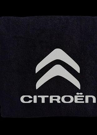Полотенце с вышивкой махровое банное 70*140 черный автомобилисту ситроен citroen 00451