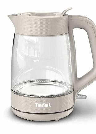 Электрочайник tefal morning glass kettle, 1.7л, стекло, с подсветкой, бежевый (ko2g0be0)