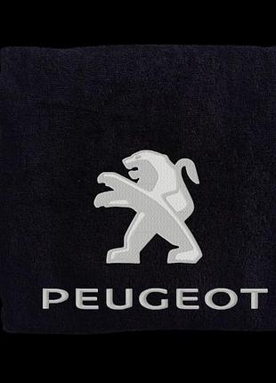 Рушник з вишивкою махровий банний 70*140 чорний автомобілісту пежо peugeot 00451
