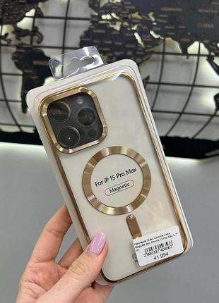 Чохол-накладка magsafe iphone 15 pro max,чохол із підтримкою magsafe для айфон 15 про макс (золото)