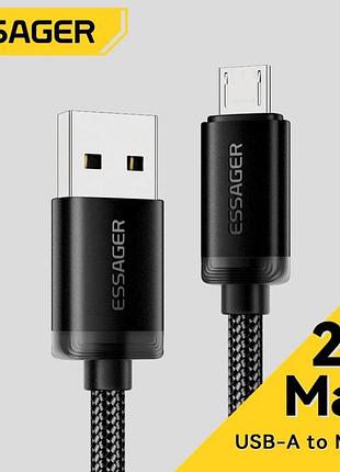 Кабель usb – micro usb 2.4a 1 м, зарядный провод microusb для телефона, смартфона и планшета essager js-81