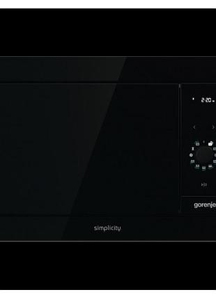 Микроволновая печь gorenje bm235g1syb встраиваемая simplicity, 23л, мех. управл., 900вт, гриль, дисплей, черный