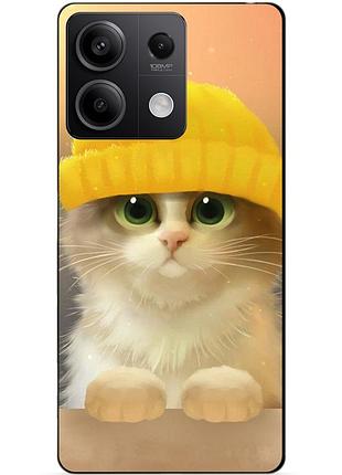 Силіконовий чохол бампер для xiaomi redmi note 13 4g з малюнком котик у шапці