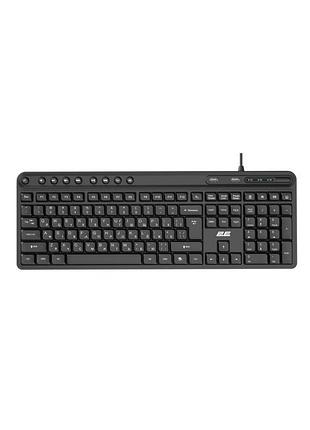 Клавиатура мембранная 2e ks1100 104key, 2xusb hub, usb-a, en/uk, черный