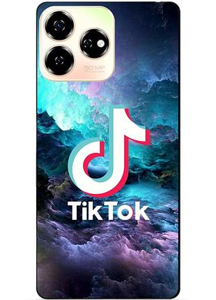 Чехол силиконовый бампер для zte nubia v60 с рисунком tik tok тик ток