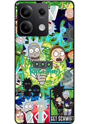 Чехол силиконовый бампер для xiaomi redmi note 13 4g с рисунком rick and morty рик и морти