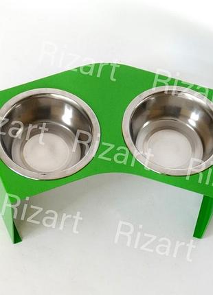 Годівниця pet table, підставка для собак середніх порід на 2 миски, метал, h — 150 мм, v-0,75 л, колір на вибір синій