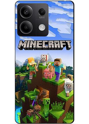 Силіконовий чохол бампер для xiaomi redmi note 13 pro 4g з малюнком minecraft майнкрафт