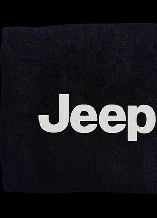 Полотенце с вышивкой махровое для лица 50*90 черный автомобилисту джип jeep 00451
