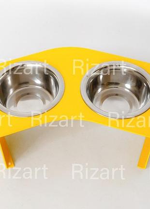 Годівниця pet table, підставка для котів на 2 миски, метал, h-80мм або 100мм, v-0,45л, колір на вибір