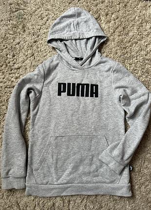 Худі, кофта з капюшоном puma, підійде як хлопчику так і дівчинці , без насосу , сірий , 152 розмір