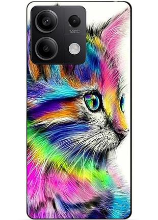Силіконовий чохол бампер для xiaomi redmi note 13 4g з малюнком акварельний кіт