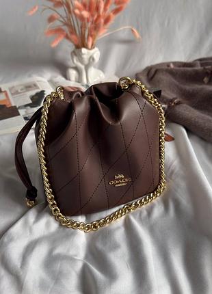 Сумка coach faye mini чорна коричнева біла