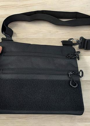 Сумка тактическая черная для скрытого ношения с кобурой, мужской мессенджер из кордуры 3