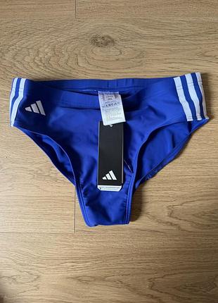 Чоловічі плавки-сліпи adidas 3-stripes swim briefs у синьому кольорі