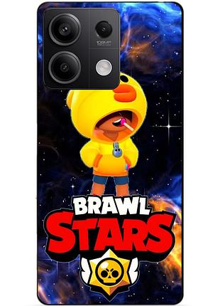 Чехол силиконовый бампер для xiaomi redmi note 13 pro 4g с героем космический бравл леон утка