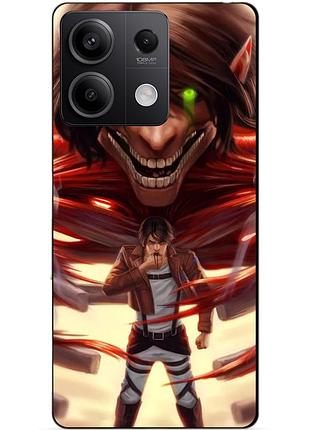 Чехол силиконовый бампер для xiaomi redmi note 13 pro 4g с рисунком attack on titan атака титанов