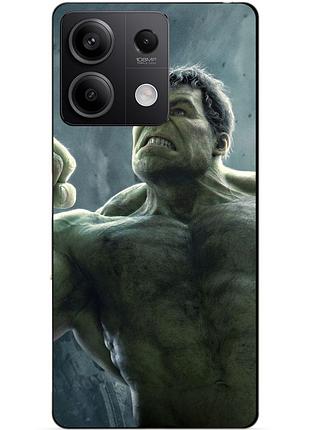 Чехол силиконовый бампер для xiaomi redmi note 13 pro 4g с рисунком халк marvel hulk