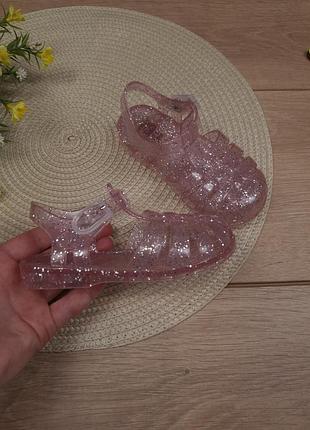 Дитячі гумові босоніжки 22-23 розмір f&f силіконові прозорі сандалі для дівчинки