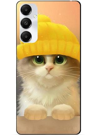 Силіконовий чохол бампер для samsung a05s з малюнком котик у шапці