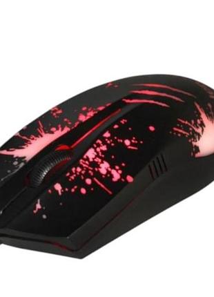 Мишка провідна комп'ютерна gm850 jedel gaming чорна з принтом top shop ua_
