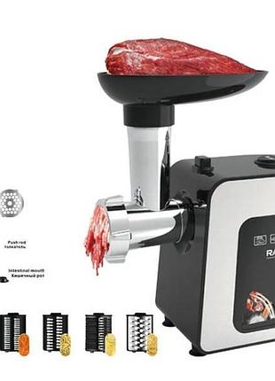 Мясорубка-овощерезка со смеными насадками 10в1 700вт meat grinder r.2703 черная с серым top shop ua_
