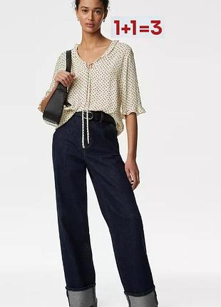 1+1=3 🎁 нова блузка з v-подібним вирізом та рюшами в горошок від marks & spencer