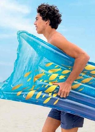 Матрас надувной 183*69см intex 59720 eu голубой с рыбками top shop ua_