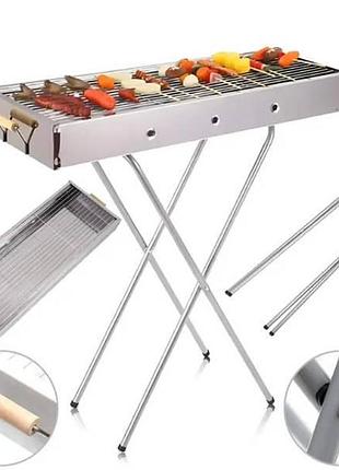 Мангал переносной с ручками и складными ножками barbecue tray 770ss md-008 8009 top shop ua_