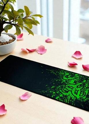 Килимок для комп'ютерної миші 70*30см razer чорний з принтом top shop ua_
