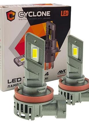 Світлодіодні авто led лампы cyclone type-44 цоколь h11 5000k 12v 50w на комплект! 6700lm у штани місця!