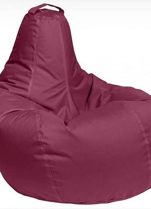 Кресло бескаркасное груша-xxl 100х140, внут.чехол, ткань оксфорд, бордовый