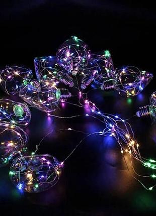 Гирлянда штора сердце 150led 8см 10 штук 3х1.5м 220в мультиколор top shop ua_