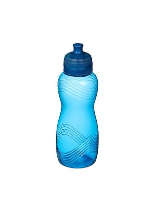 Многоразовая бутылка для воды hydrate wave 600 мл синяя sistema