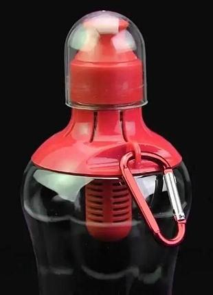 Бутылка для питьевой воды с фильтром 550мл bottle прозрачная с красной крышкой top shop ua_