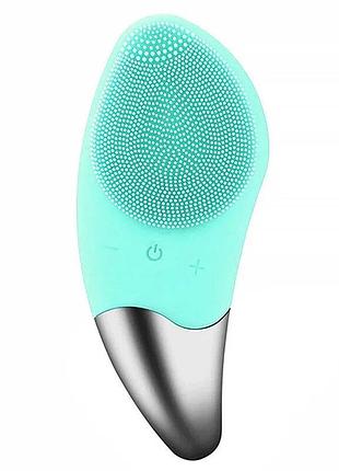 Электрическая силиконовая щетка-массажер для чистки лица sonic facial brush голубая top shop ua_
