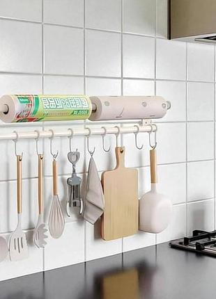 Держатель настенный кухонный с крючками and-109-20-50pc белый top shop ua_