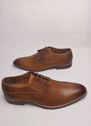 Шкіряні кожані туфлі броги gordon & bros 42р.