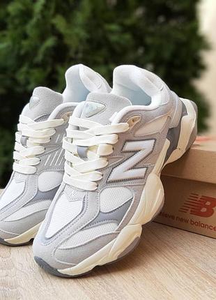 Мужские качественные и стильные кроссовки new balance 9060 свет серые (белая n)