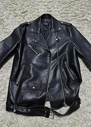 Куртка кожаная женская oversize stradivarius