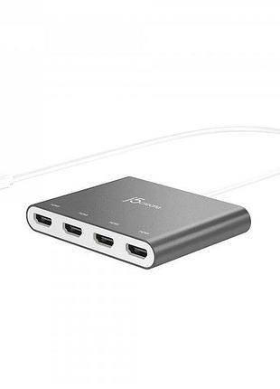 Багатопортовий мультиадаптер j5create jca366-n usb-c на 4xhdmi